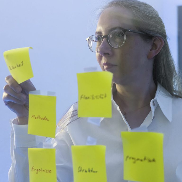 komplizierter Projektplan Besprechungsraum mit Whiteboard mit kompliziertem Projektplan